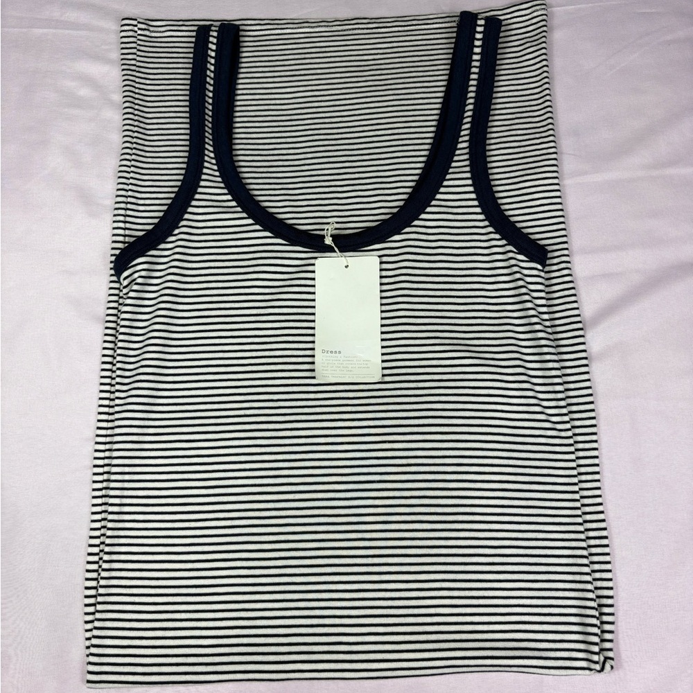 Zara Blue and White Striped Tank - Picture 8 of 10